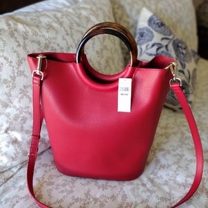 NWT - Banana Republic crossbody bucket style bag w/faux tourtoise handles